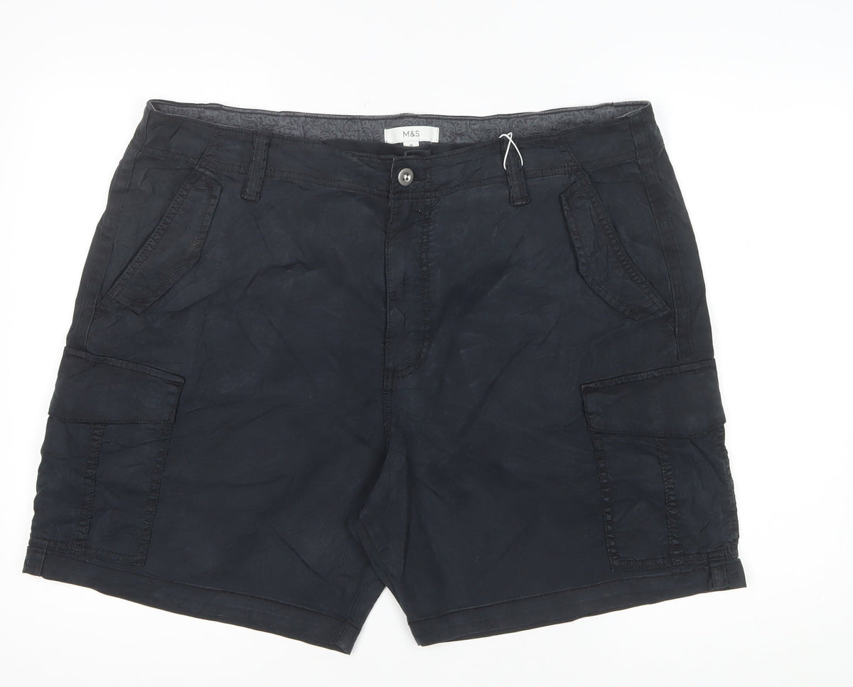 Marks & Spencer Women's Black UK 20 Cargo Casual Shorts