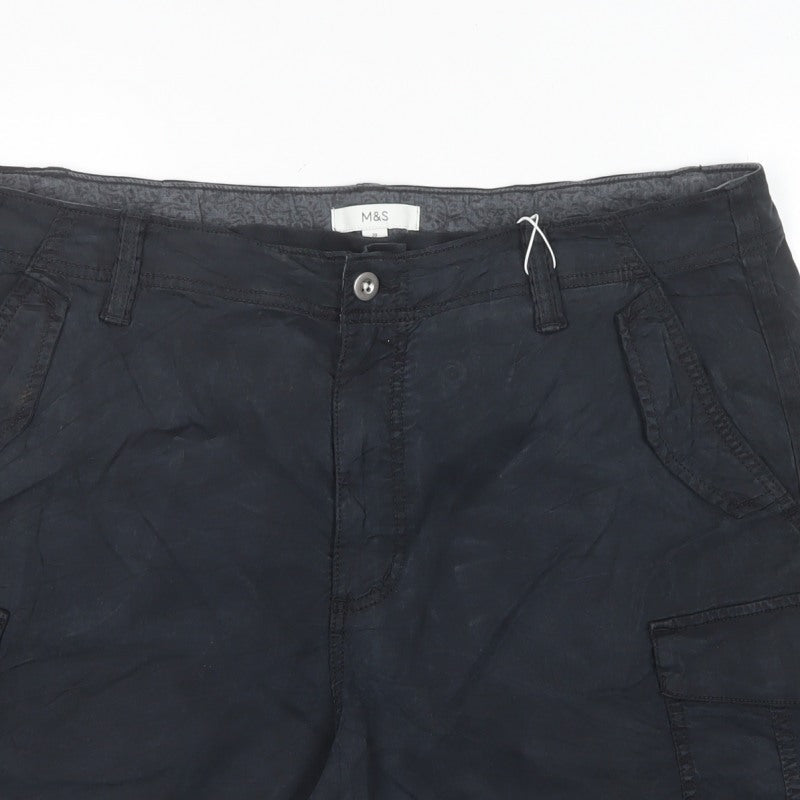 Marks & Spencer Women's Black UK 20 Cargo Casual Shorts