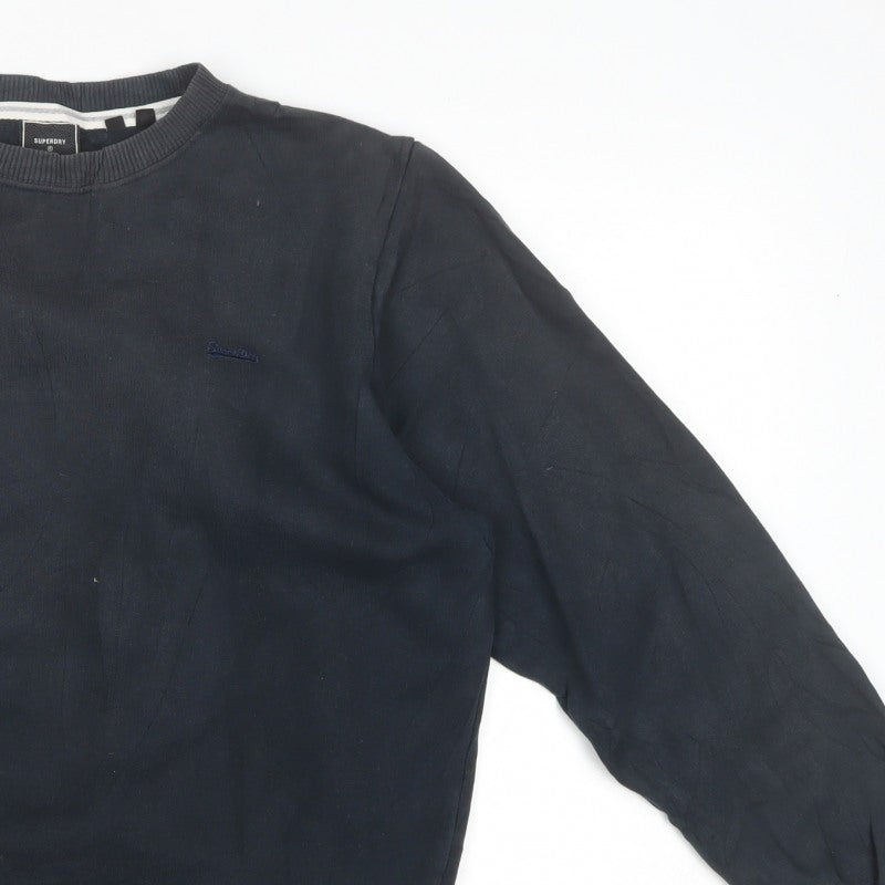 Superdry Men's Black XL Crew Neck Logo Pullover Sweatshirt