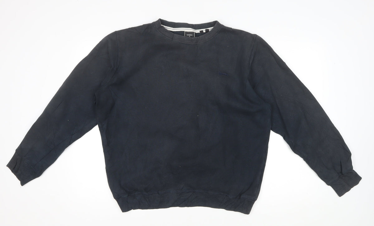 Superdry Men's Black XL Crew Neck Logo Pullover Sweatshirt