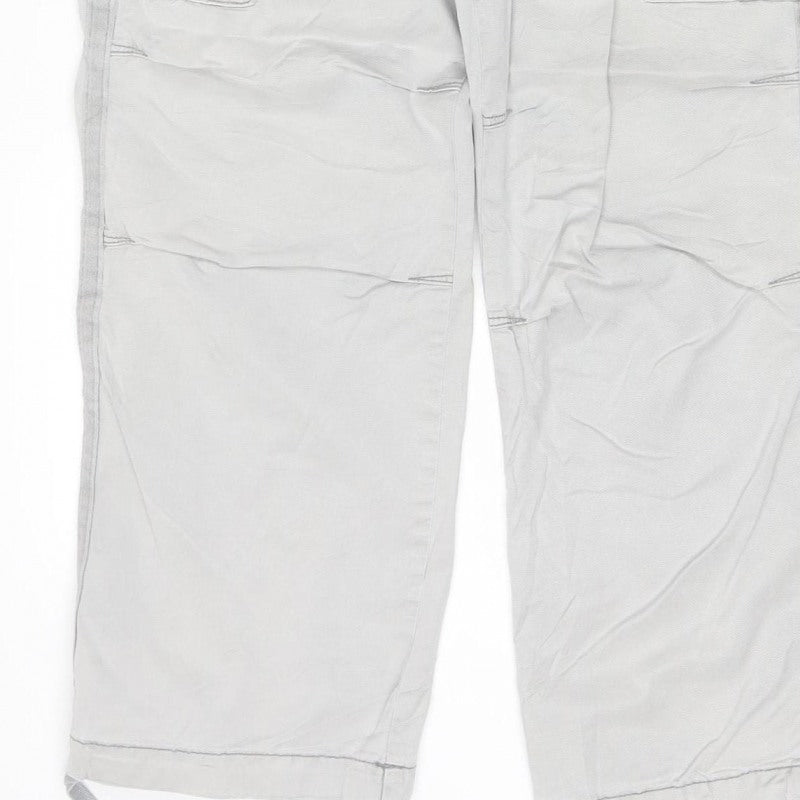 Marks and Spencer Women Grey Cargo Trousers UK 8 Short Straight Leg