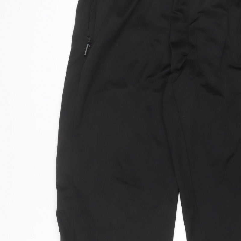 Slazenger Men Black 2XL Track Pants Elastic Waist Zip Pocket