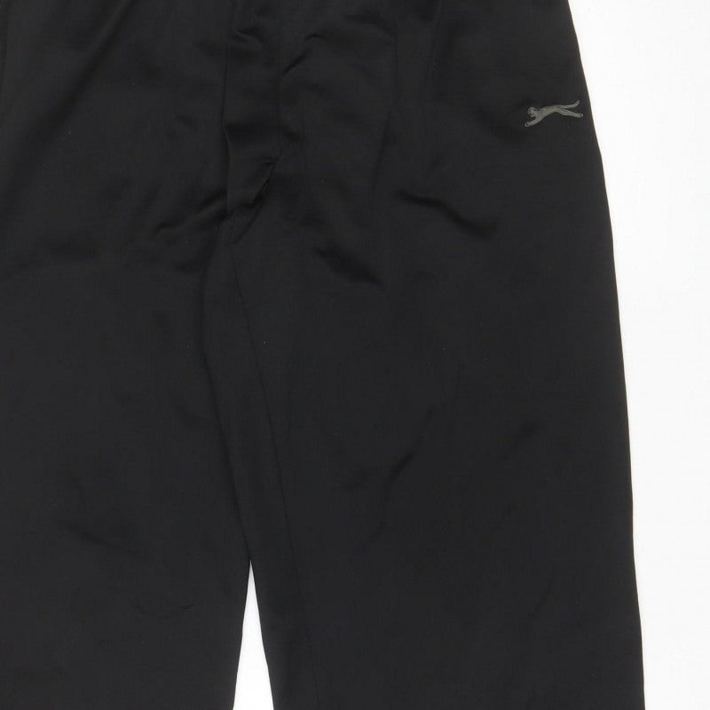 Slazenger Men Black 2XL Track Pants Elastic Waist Zip Pocket