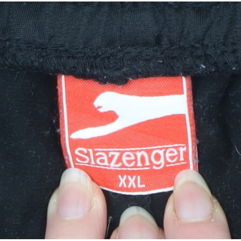 Slazenger Men Black 2XL Track Pants Elastic Waist Zip Pocket