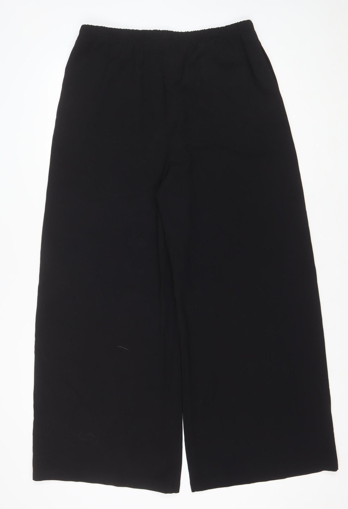 Marks and Spencer Women Black UK 14 Regular Wide-Leg Trousers