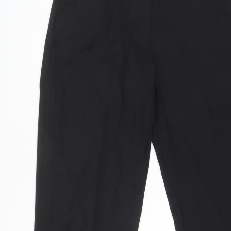 M&S Womens Black UK 12 Regular Tailored Straight Leg Trousers