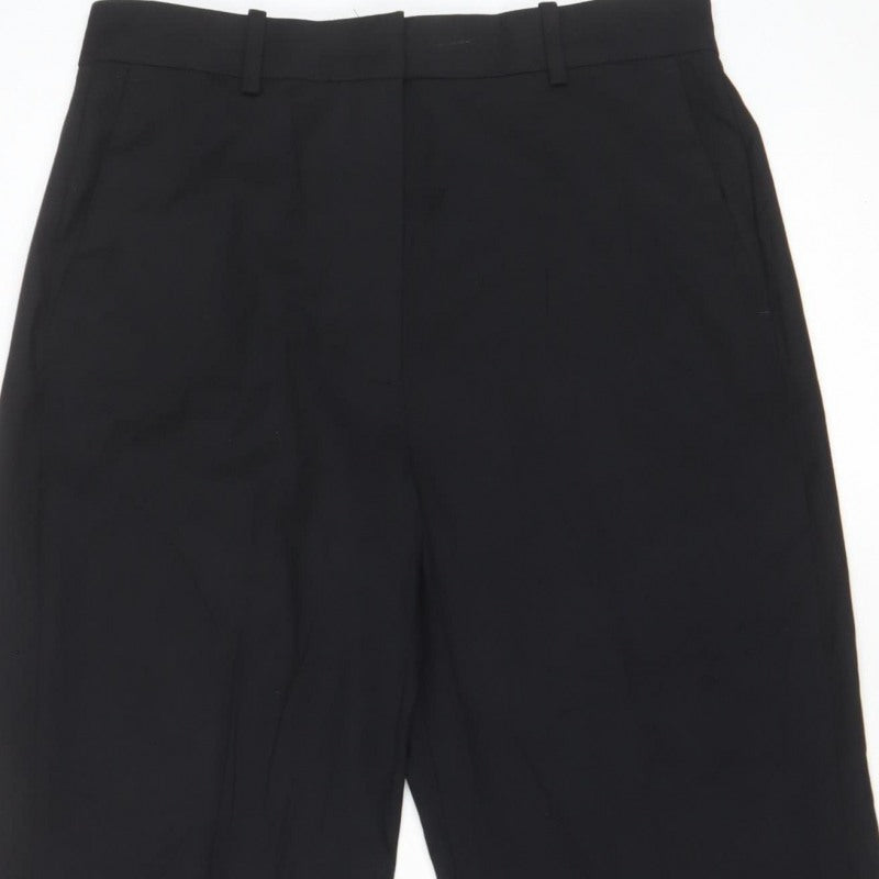 M&S Womens Black UK 12 Regular Tailored Straight Leg Trousers