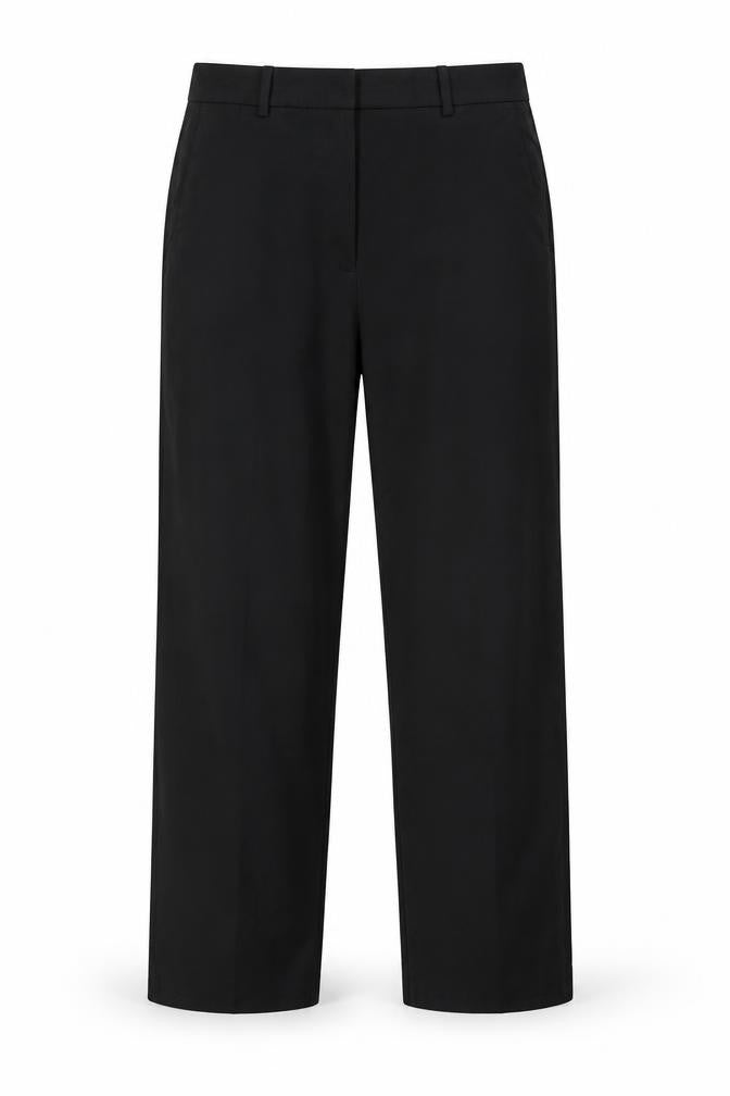 M&S Womens Black UK 12 Regular Tailored Straight Leg Trousers