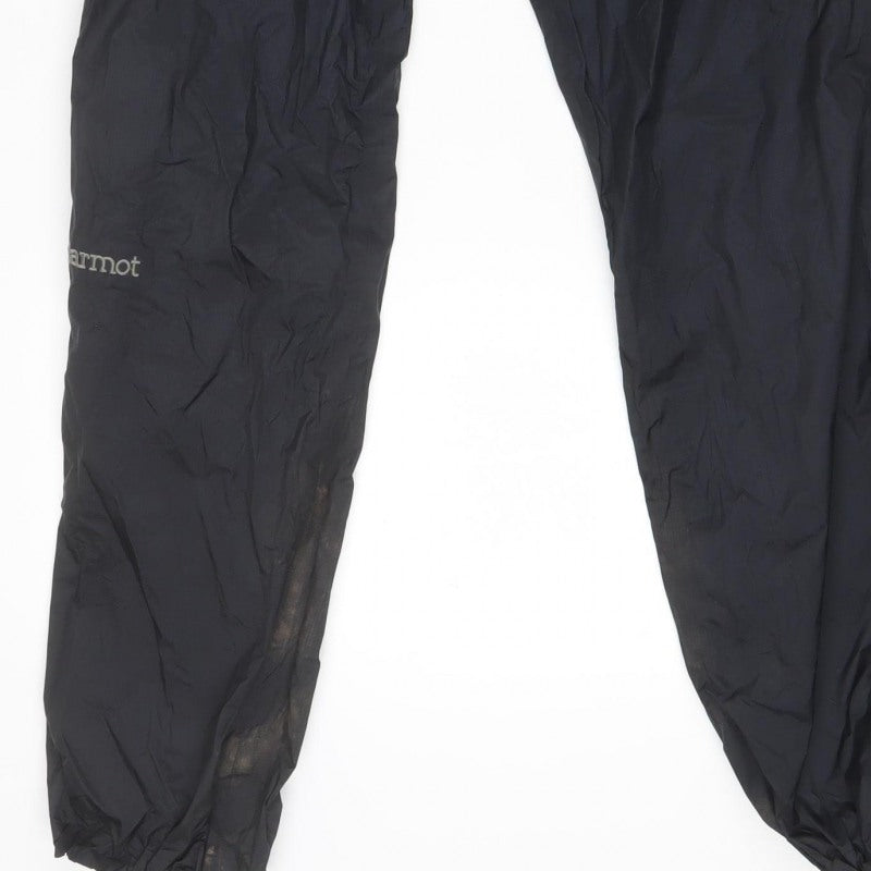 Marmot Men’s Black M Regular Rain Trousers Lightweight Zip Pocket