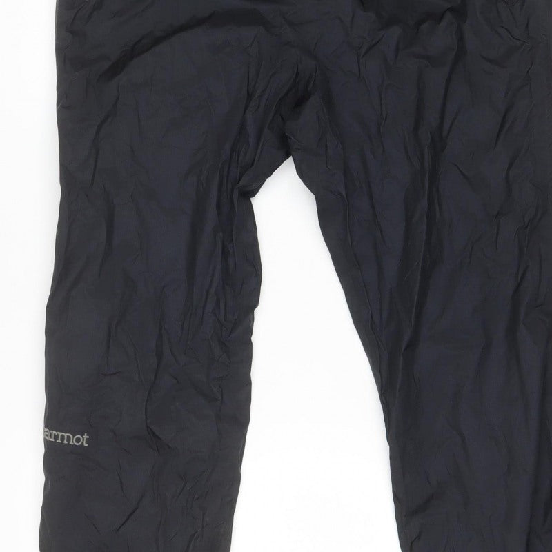 Marmot Men’s Black M Regular Rain Trousers Lightweight Zip Pocket