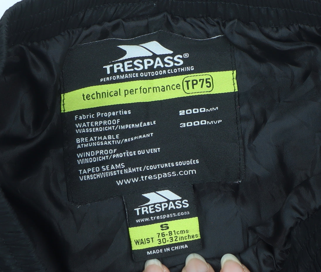 Trespass Men’s Black S TP75 Waterproof Breathable Rain Trousers 30-32in