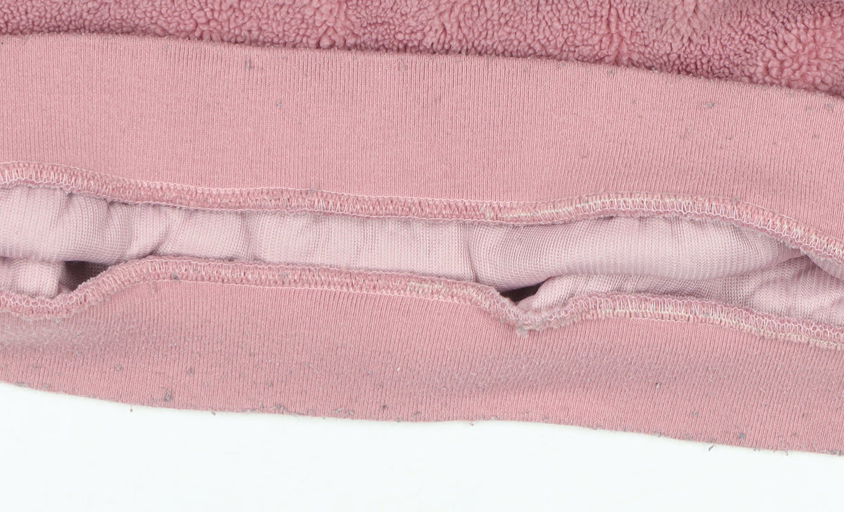 Topman Men's Pink M Fleece 1/4 Zip Hooded Pullover Sweatshirt