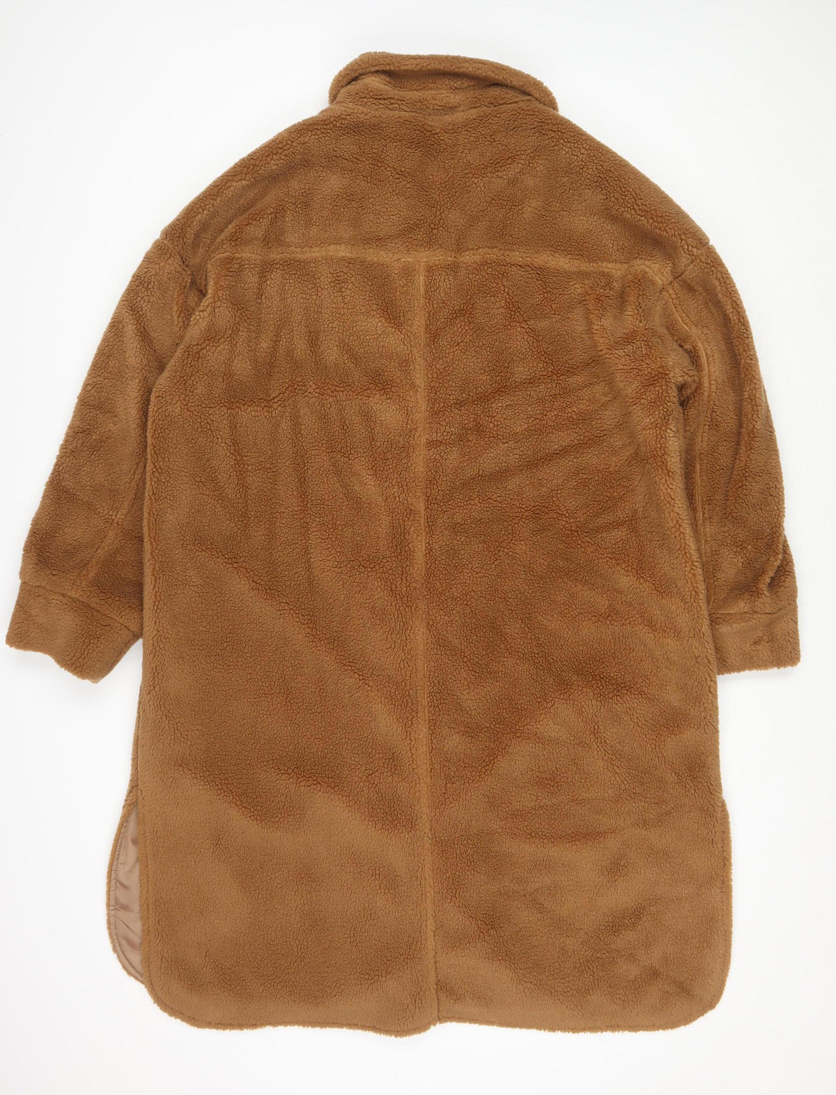 In The Style Women’s Brown Teddy Fleece Long Coat Size 14