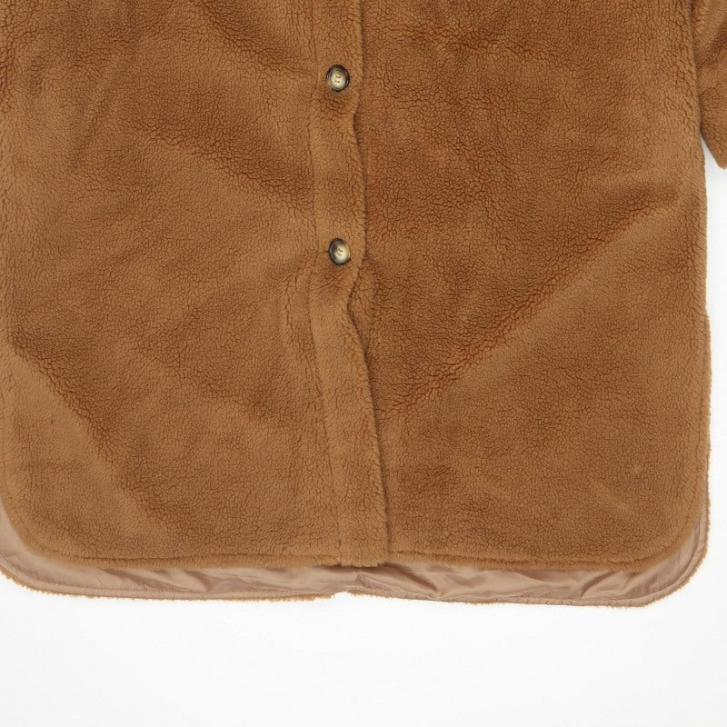 In The Style Women’s Brown Teddy Fleece Long Coat Size 14