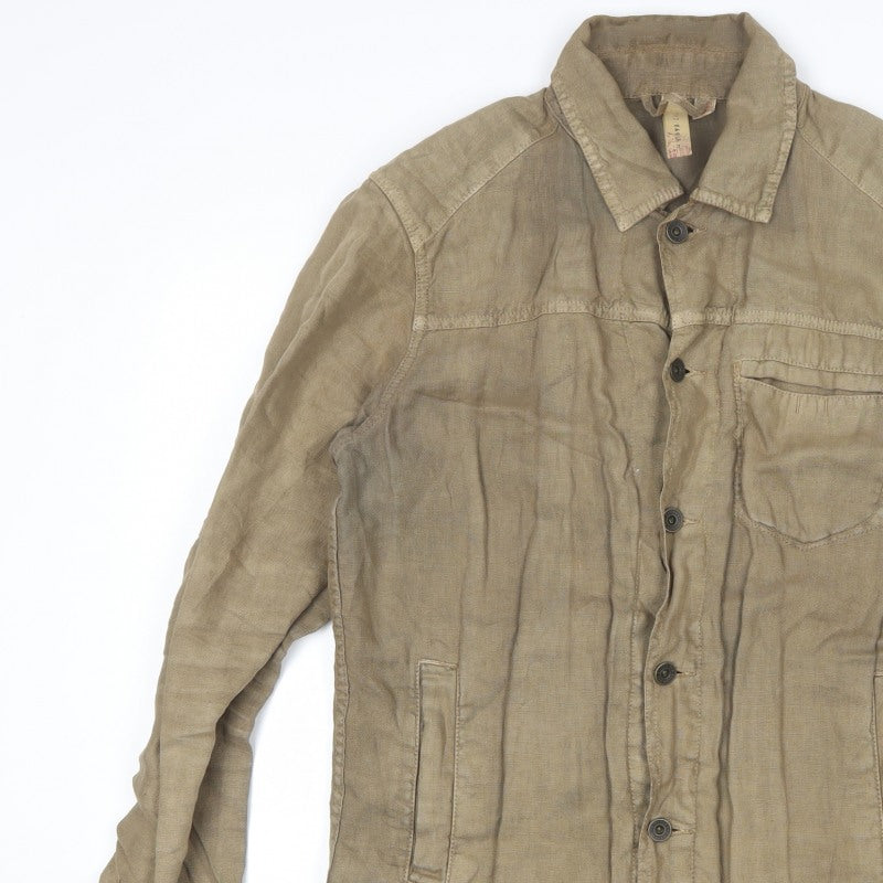 Ted Baker Men’s Beige Linen Button Jacket Size M Casual