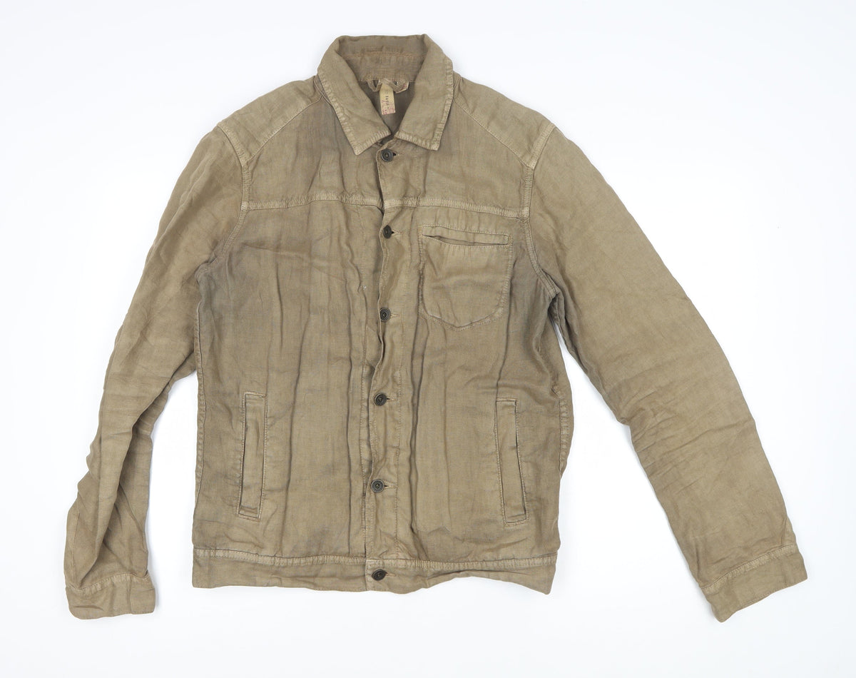 Ted Baker Men’s Beige Linen Button Jacket Size M Casual