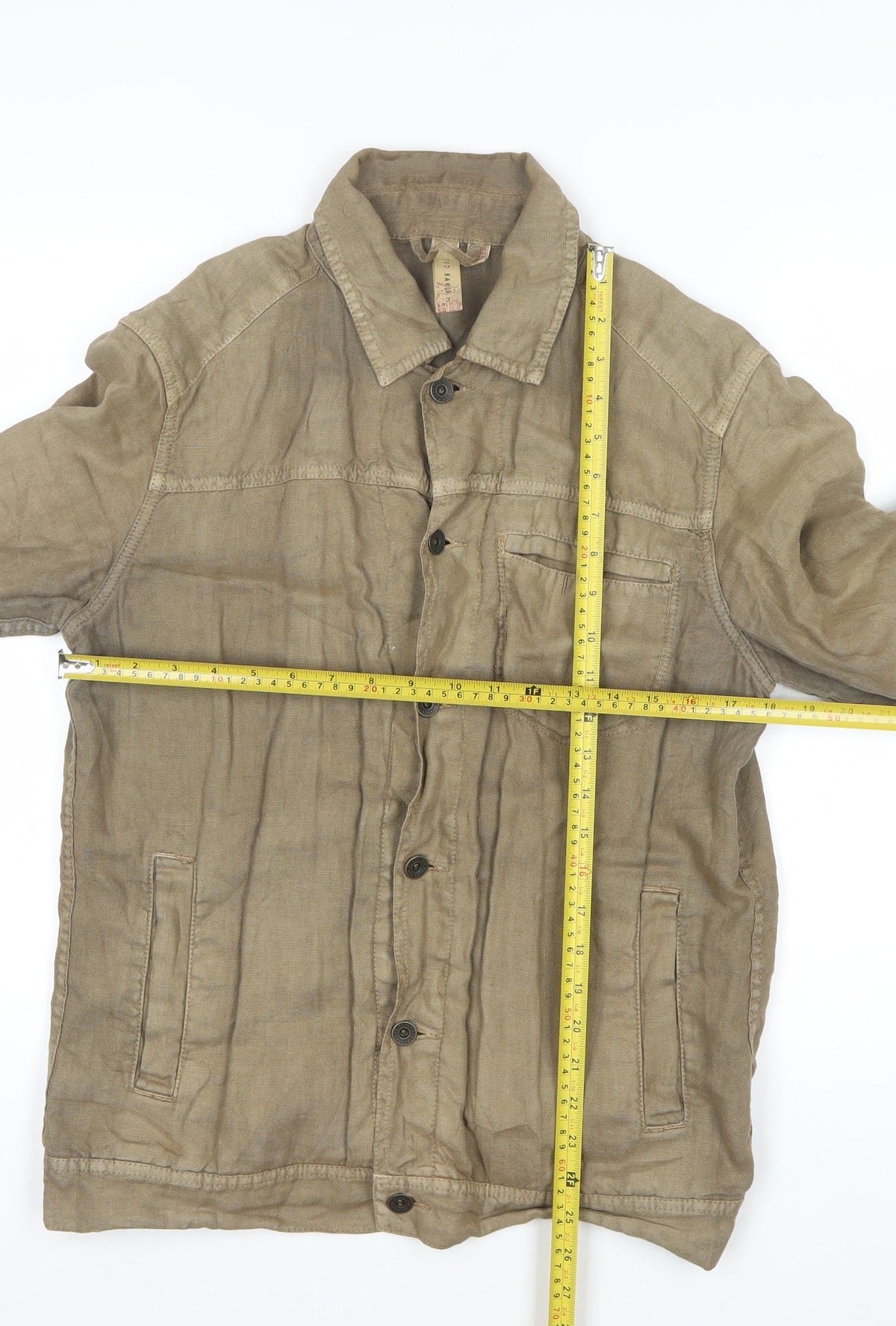 Ted Baker Men’s Beige Linen Button Jacket Size M Casual