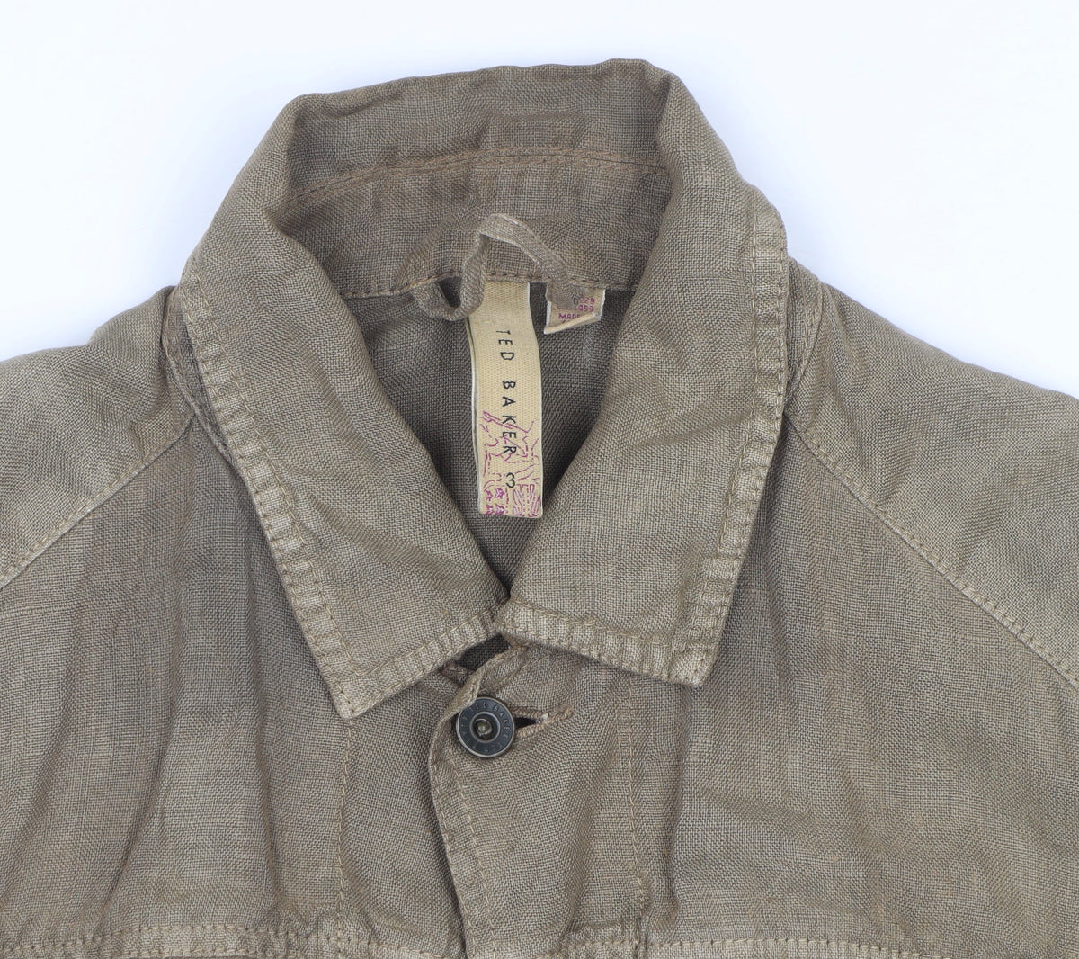 Ted Baker Men’s Beige Linen Button Jacket Size M Casual