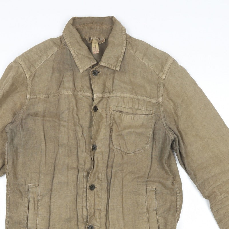 Ted Baker Men’s Beige Linen Button Jacket Size M Casual