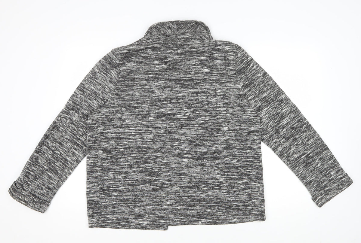 New Look Women’s Grey Marl Knit Coatigan Open Front Size 18