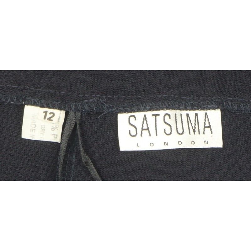 Satsuma London Women’s Black Size 12 High Rise Straight Dress Trousers