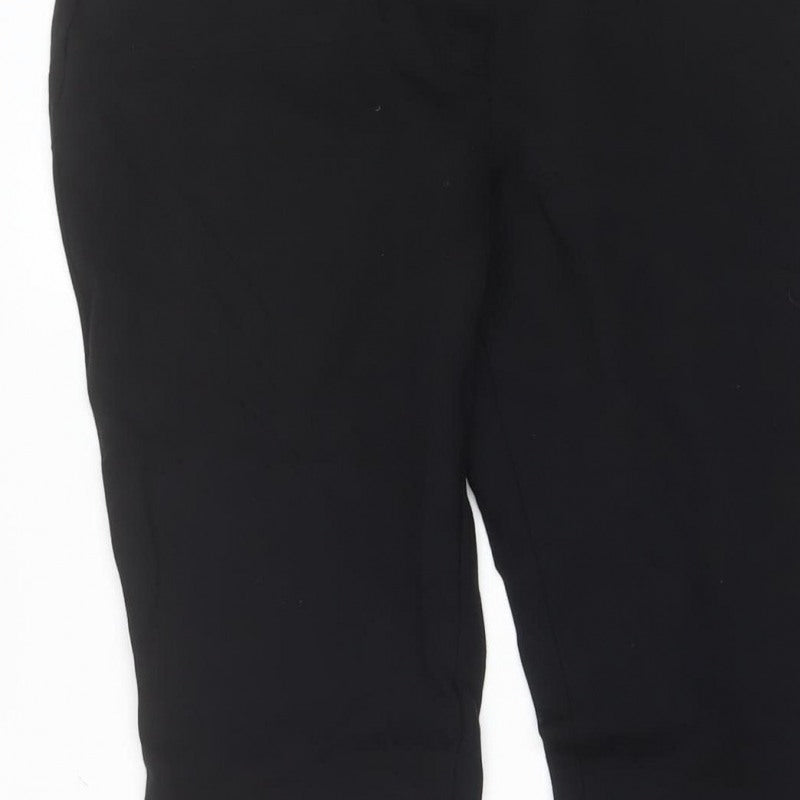 Marks and Spencer Women Black UK 12 Bootcut Trousers Zip Pockets