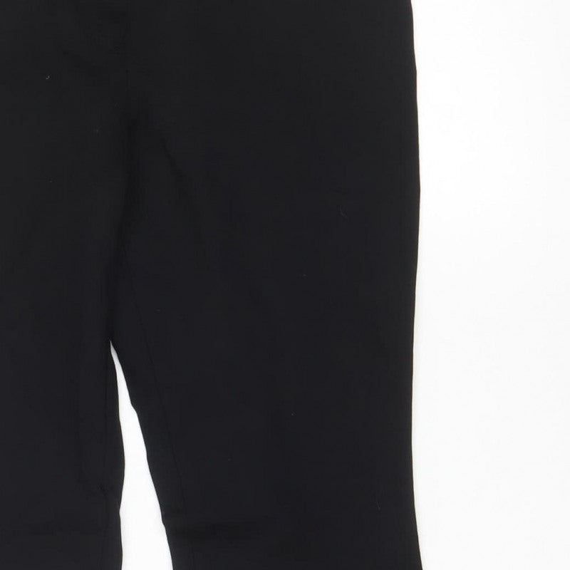 Marks and Spencer Women Black UK 12 Bootcut Trousers Zip Pockets