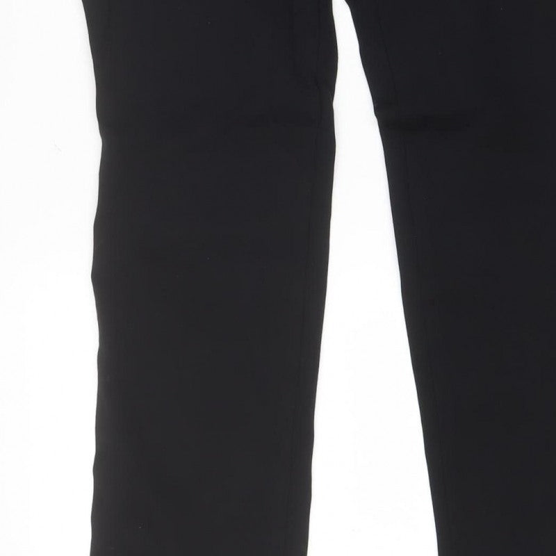 Marks and Spencer Women Black UK 12 Bootcut Trousers Zip Pockets