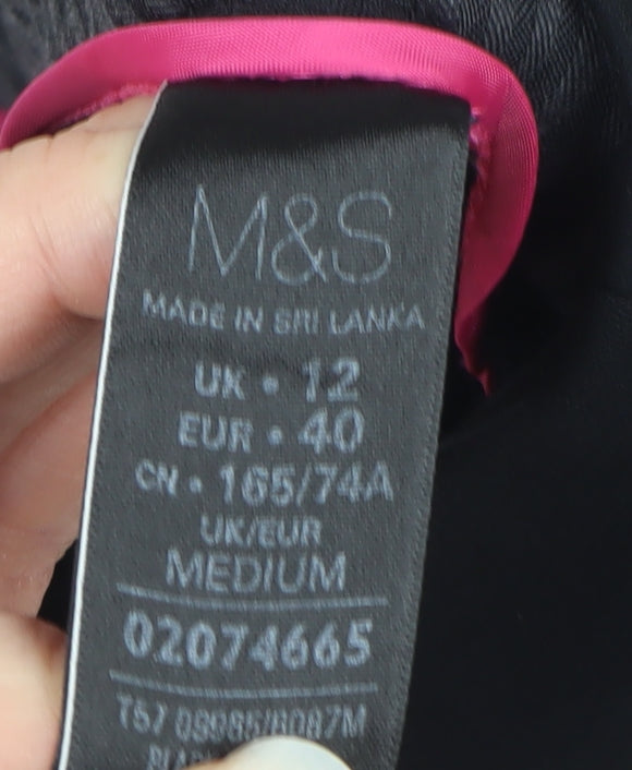Marks and Spencer Women Black UK 12 Bootcut Trousers Zip Pockets