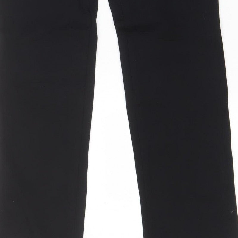 Marks and Spencer Women Black UK 12 Bootcut Trousers Zip Pockets