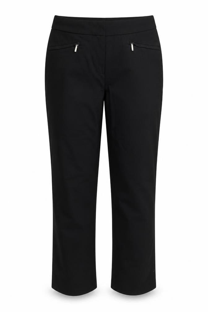 Marks and Spencer Women Black UK 12 Bootcut Trousers Zip Pockets