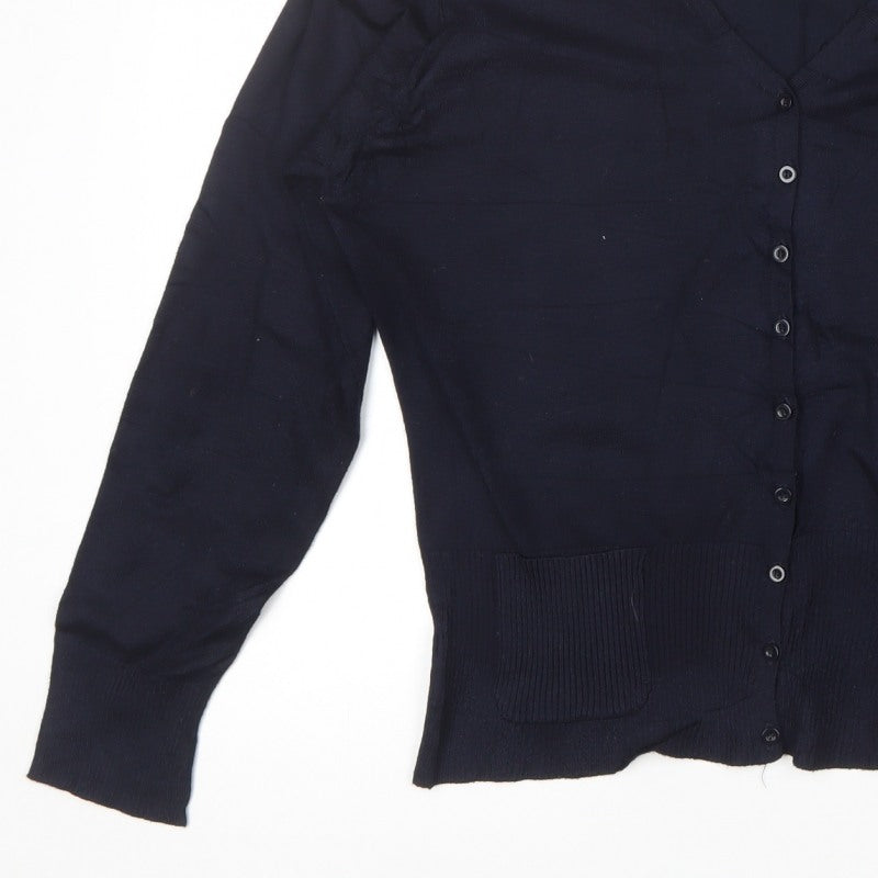Marks & Spencer Women’s Blue V-Neck Button Pocket Cardigan UK 18
