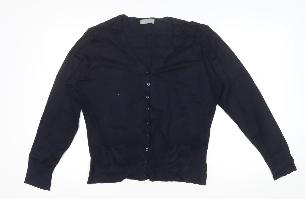 Marks & Spencer Women’s Blue V-Neck Button Pocket Cardigan UK 18