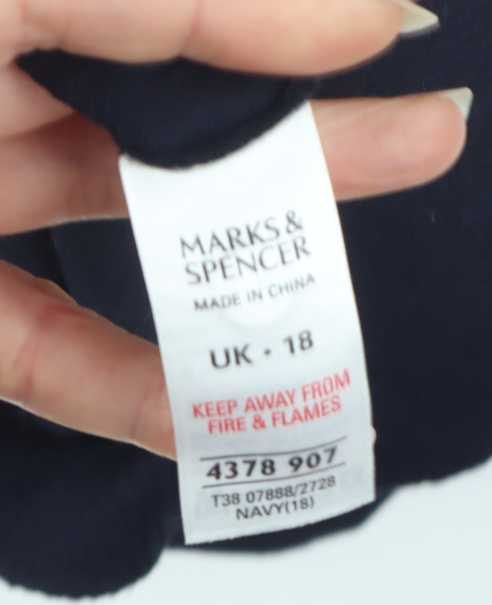 Marks & Spencer Women’s Blue V-Neck Button Pocket Cardigan UK 18