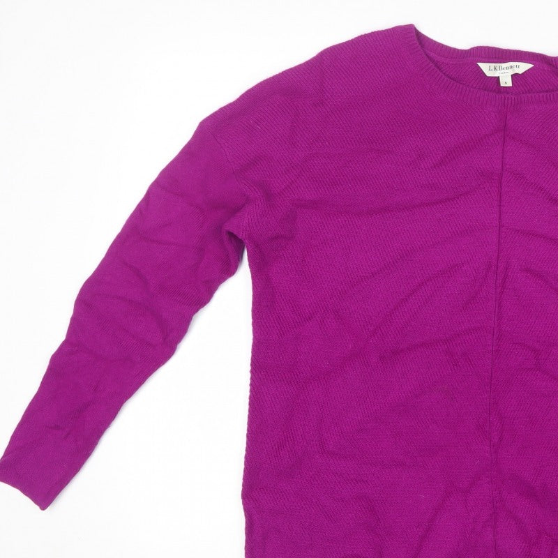 L.K. Bennett Women’s Purple S Wool Cashmere Crew Neck Pullover Jumper
