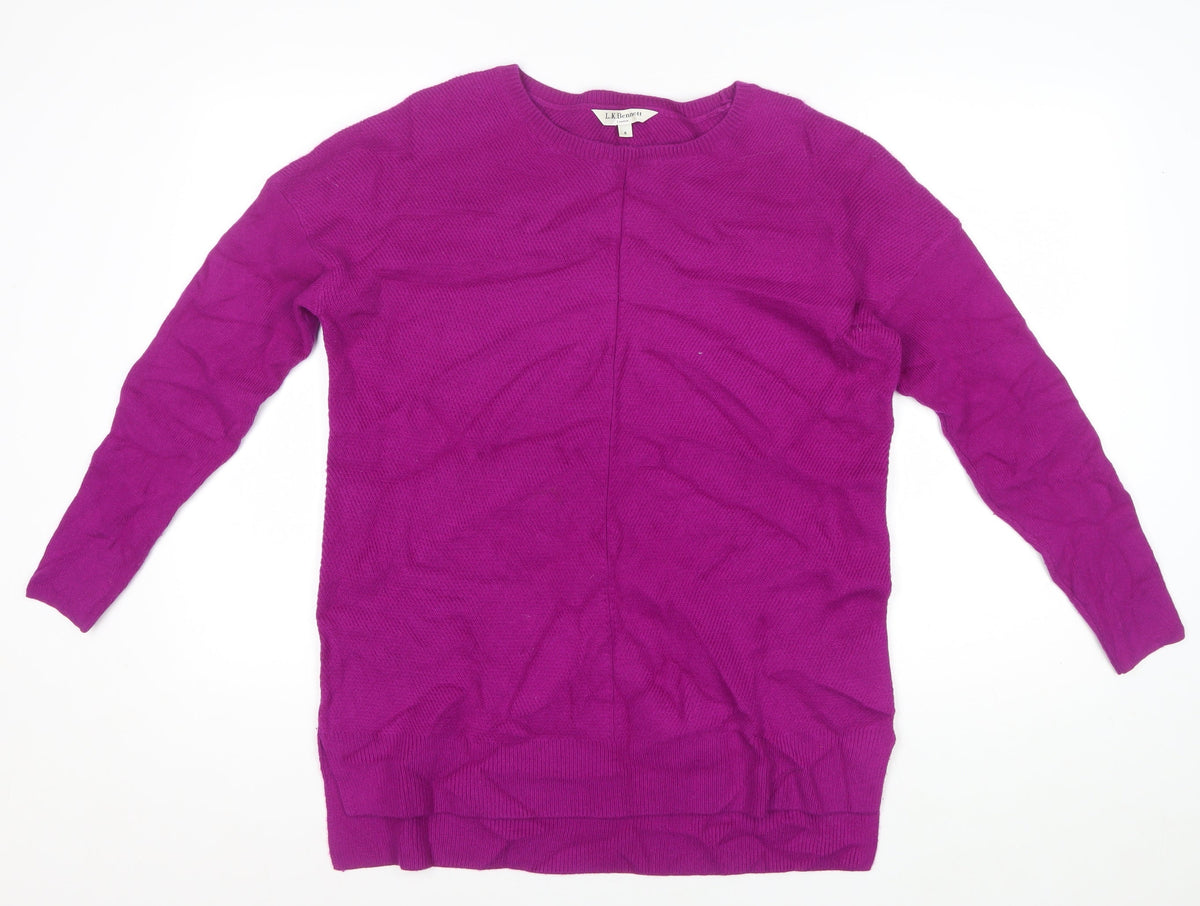 L.K. Bennett Women’s Purple S Wool Cashmere Crew Neck Pullover Jumper