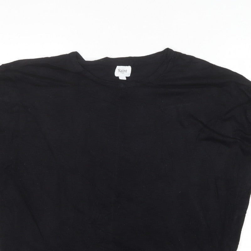 Saint Tropez Women’s Black L Viscose Knit 3/4 Sleeve Pullover Jumper