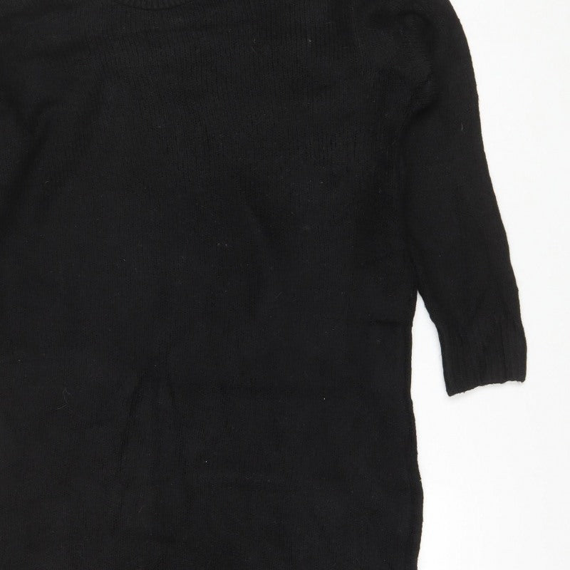 Dorothy Perkins Women Black M Knit Jumper Dress Long Sleeve