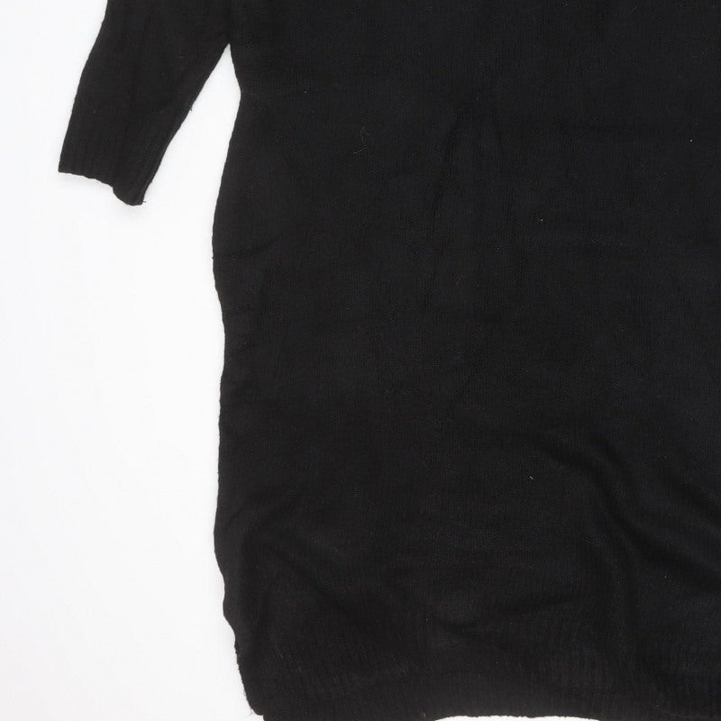 Dorothy Perkins Women Black M Knit Jumper Dress Long Sleeve