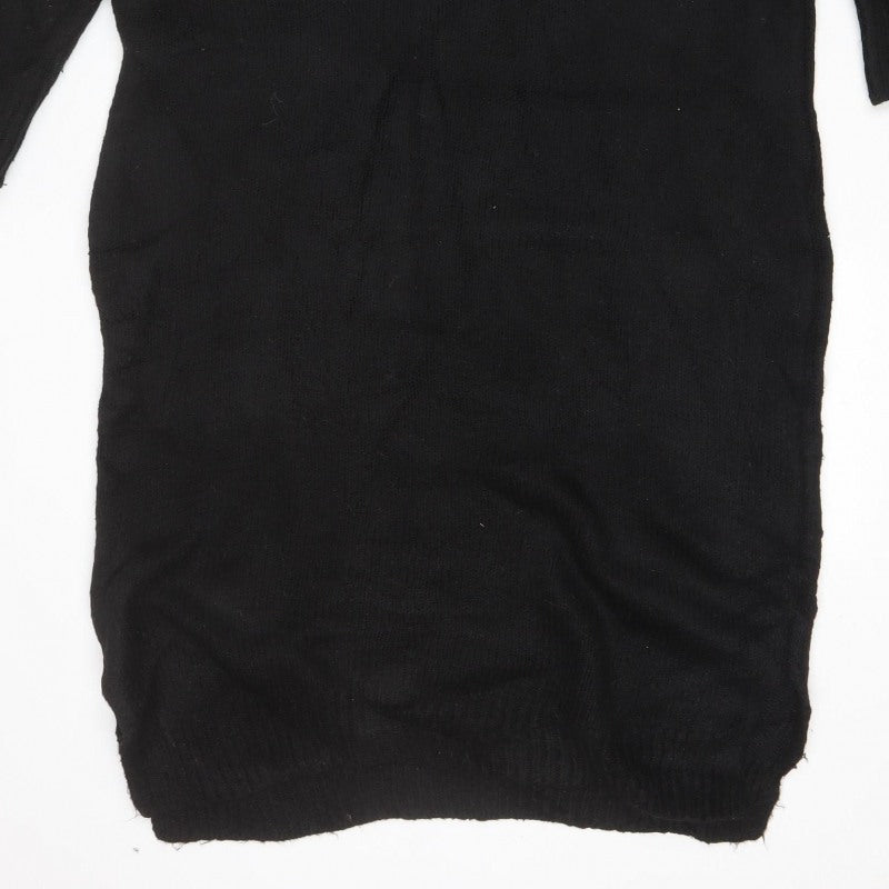 Dorothy Perkins Women Black M Knit Jumper Dress Long Sleeve