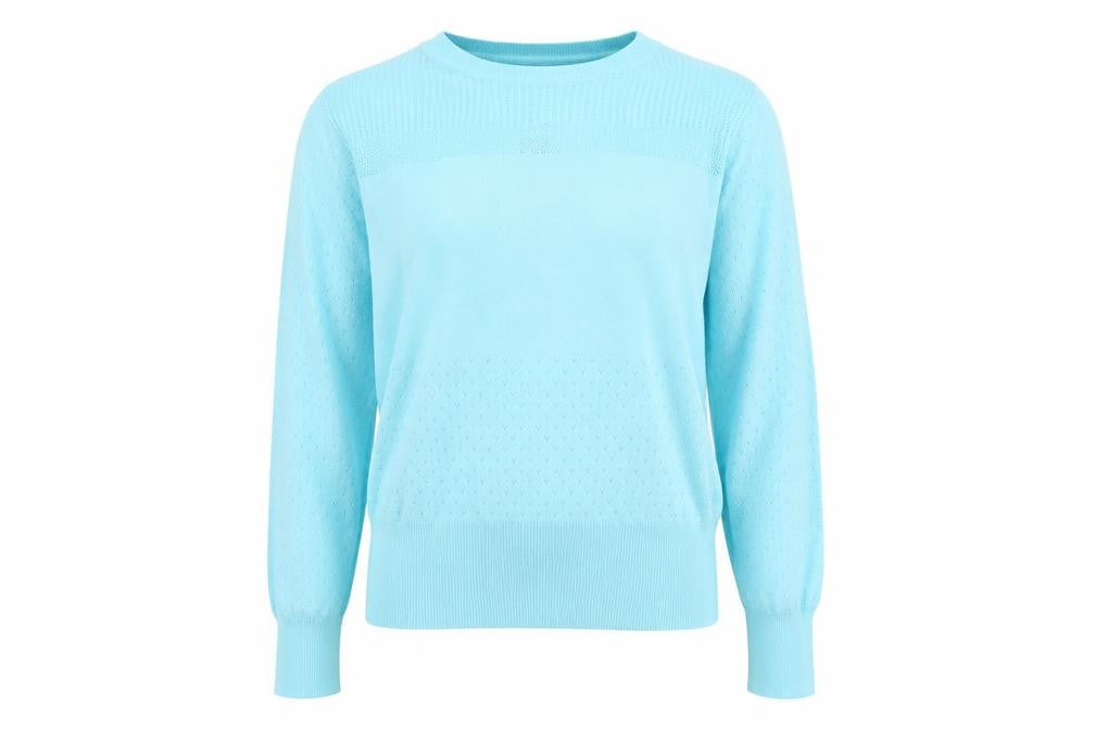 Marks and Spencer Women Blue UK 10 Fine Knit Crew Neck Pullover Jumper