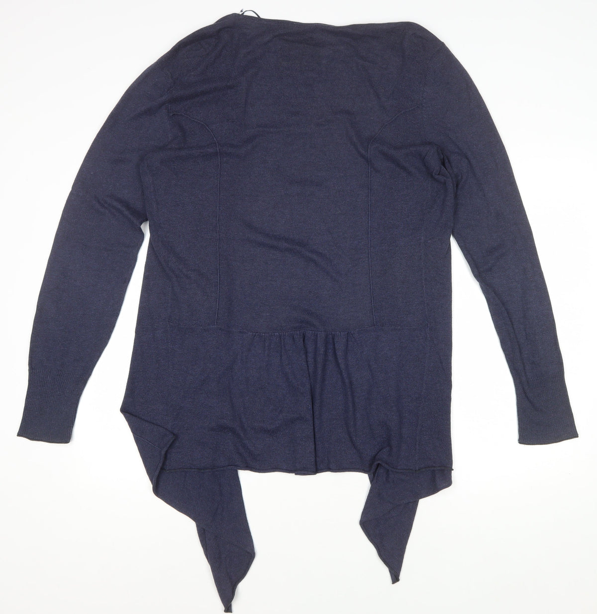 Fat Face Women Blue Size 16 Open Waterfall Cardigan Cotton Modal