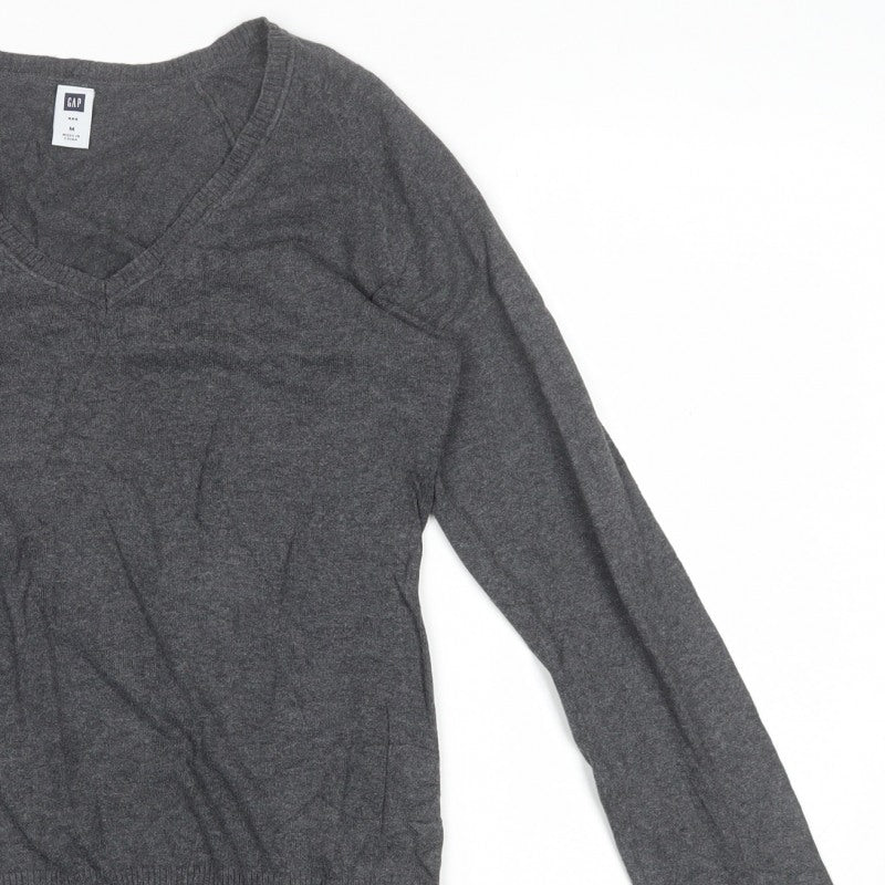 GAP Men’s Grey M V-Neck Fine Knit Pullover Jumper