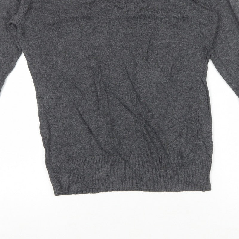 GAP Men’s Grey M V-Neck Fine Knit Pullover Jumper
