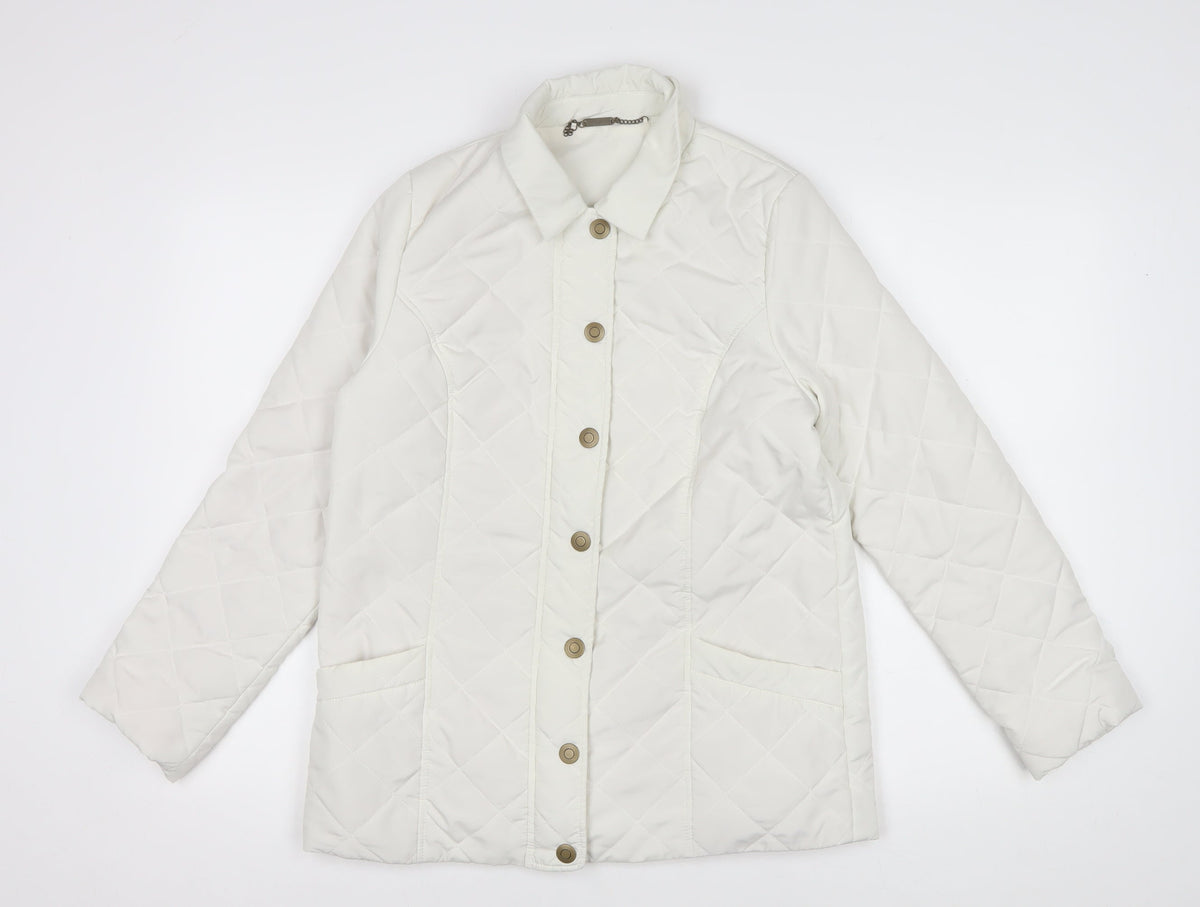 Dash Women’s Ivory UK 12 Quilted Padded Mid-Length Jacket
