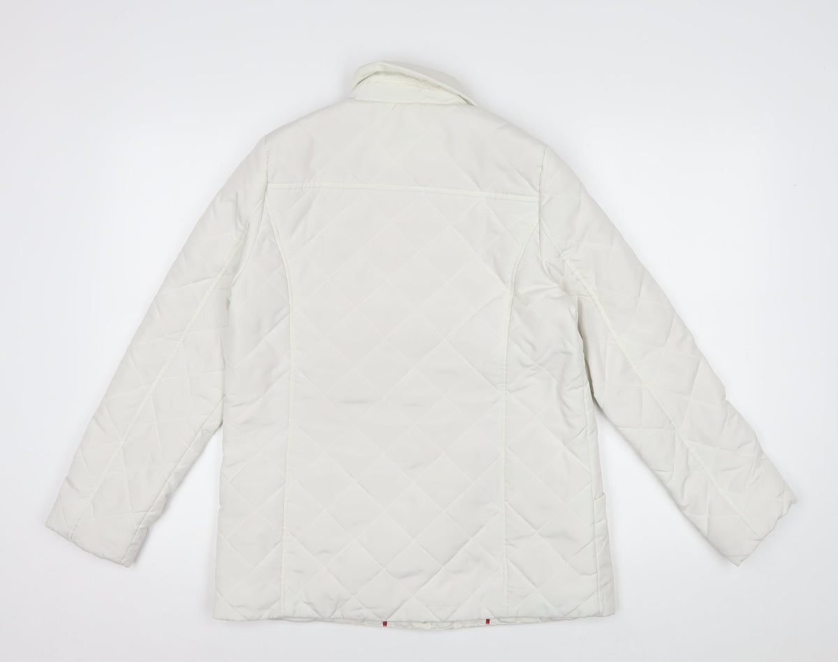 Dash Women’s Ivory UK 12 Quilted Padded Mid-Length Jacket