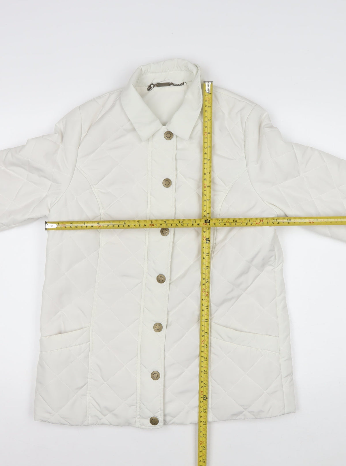 Dash Women’s Ivory UK 12 Quilted Padded Mid-Length Jacket