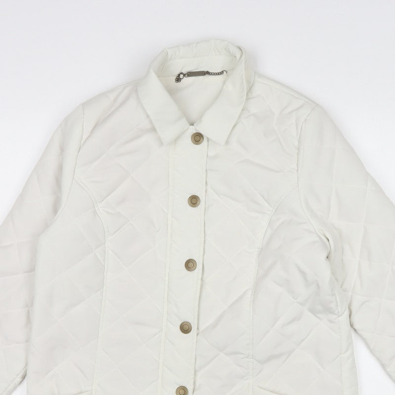 Dash Women’s Ivory UK 12 Quilted Padded Mid-Length Jacket