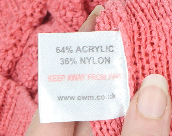Kale Women's Pink Size 18 Cable-Knit Round Neck Long Sleeve Pullover