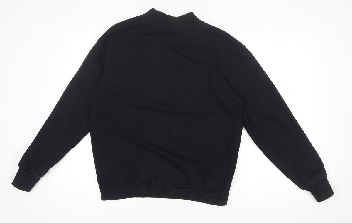 Dickies Men’s Black Small Mock Neck Logo Pullover Sweatshirt